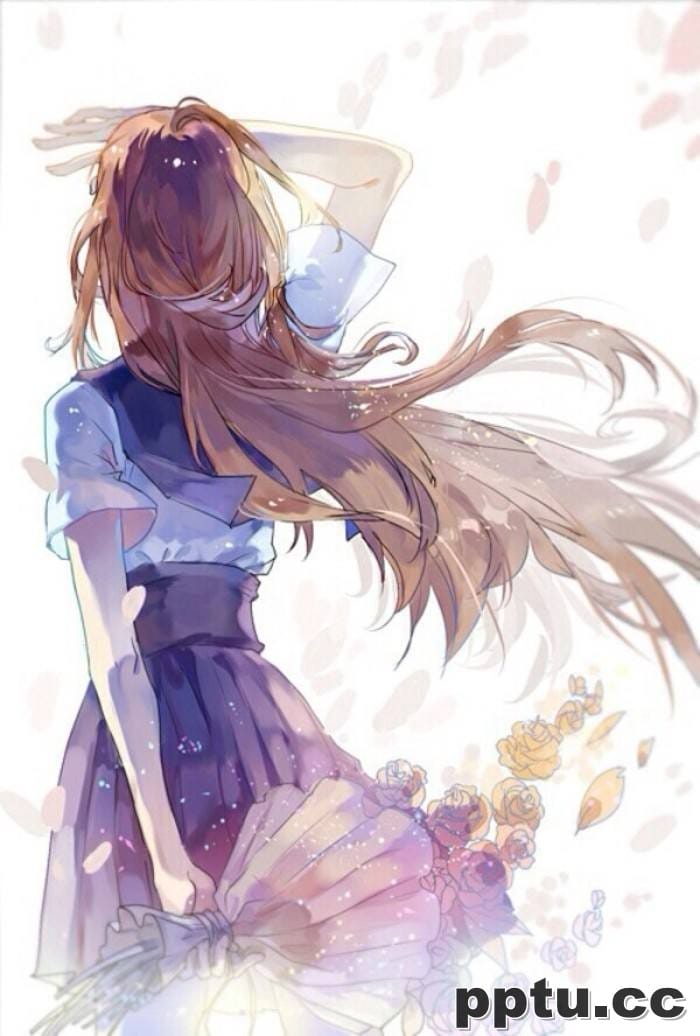 动漫美女背影唯美图片