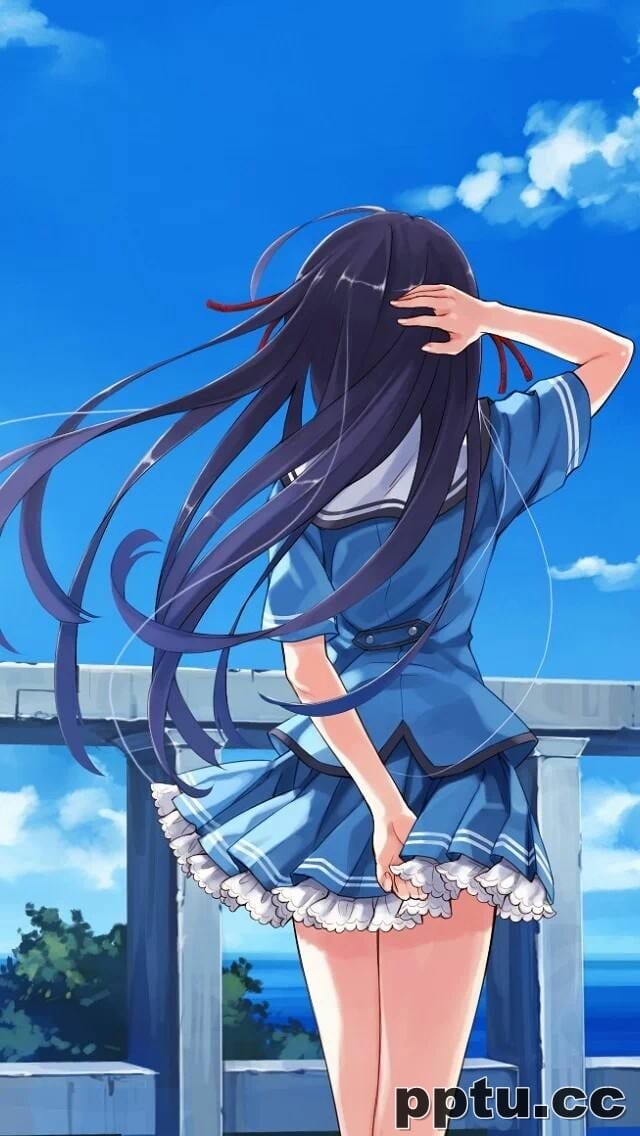 动漫美女背影唯美图片