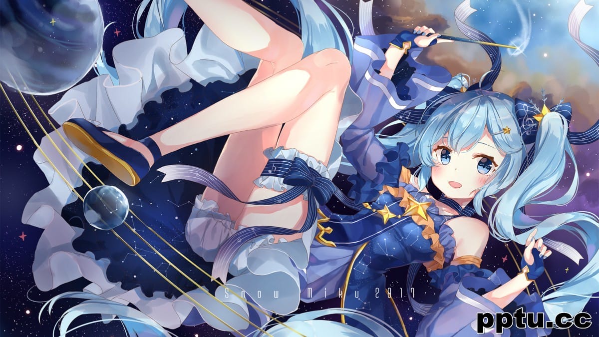 清新初音未来桌面壁纸-皮皮兔动漫