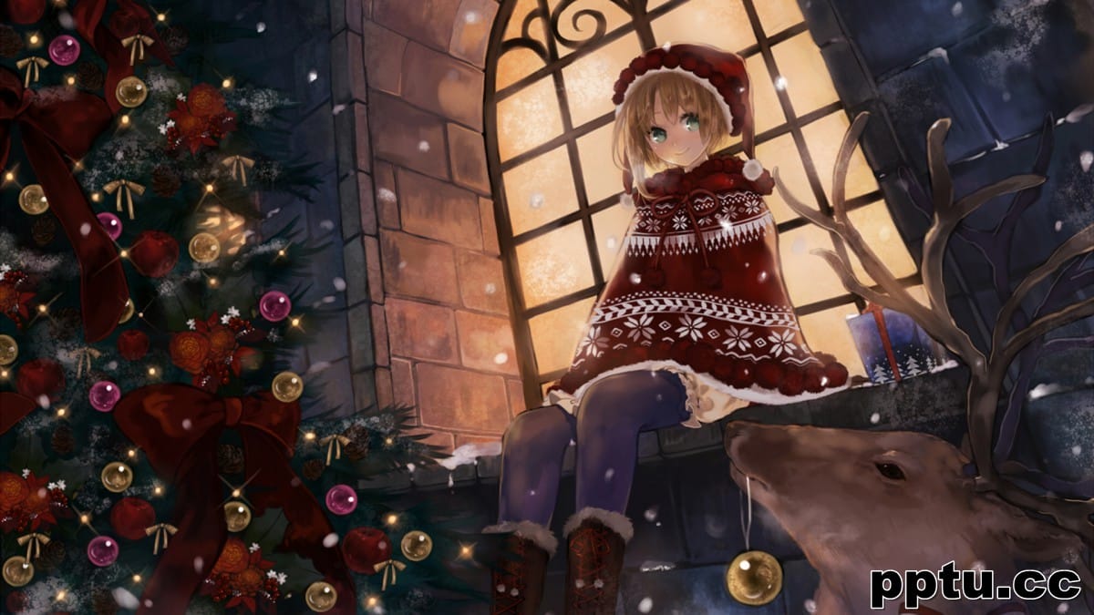 圣诞节动漫美女图片壁纸