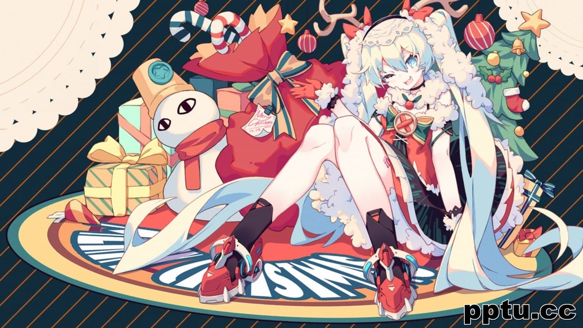 圣诞节动漫美女图片壁纸