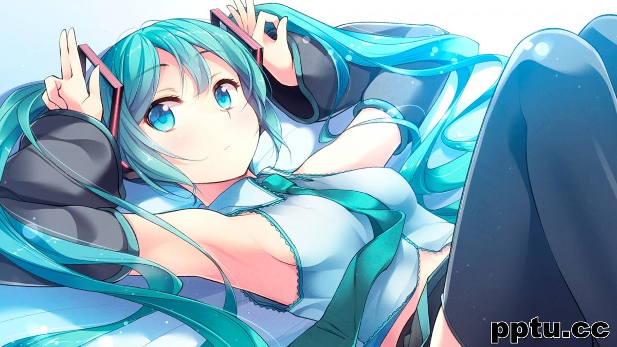 可爱的初音未来少女壁纸-皮皮兔动漫