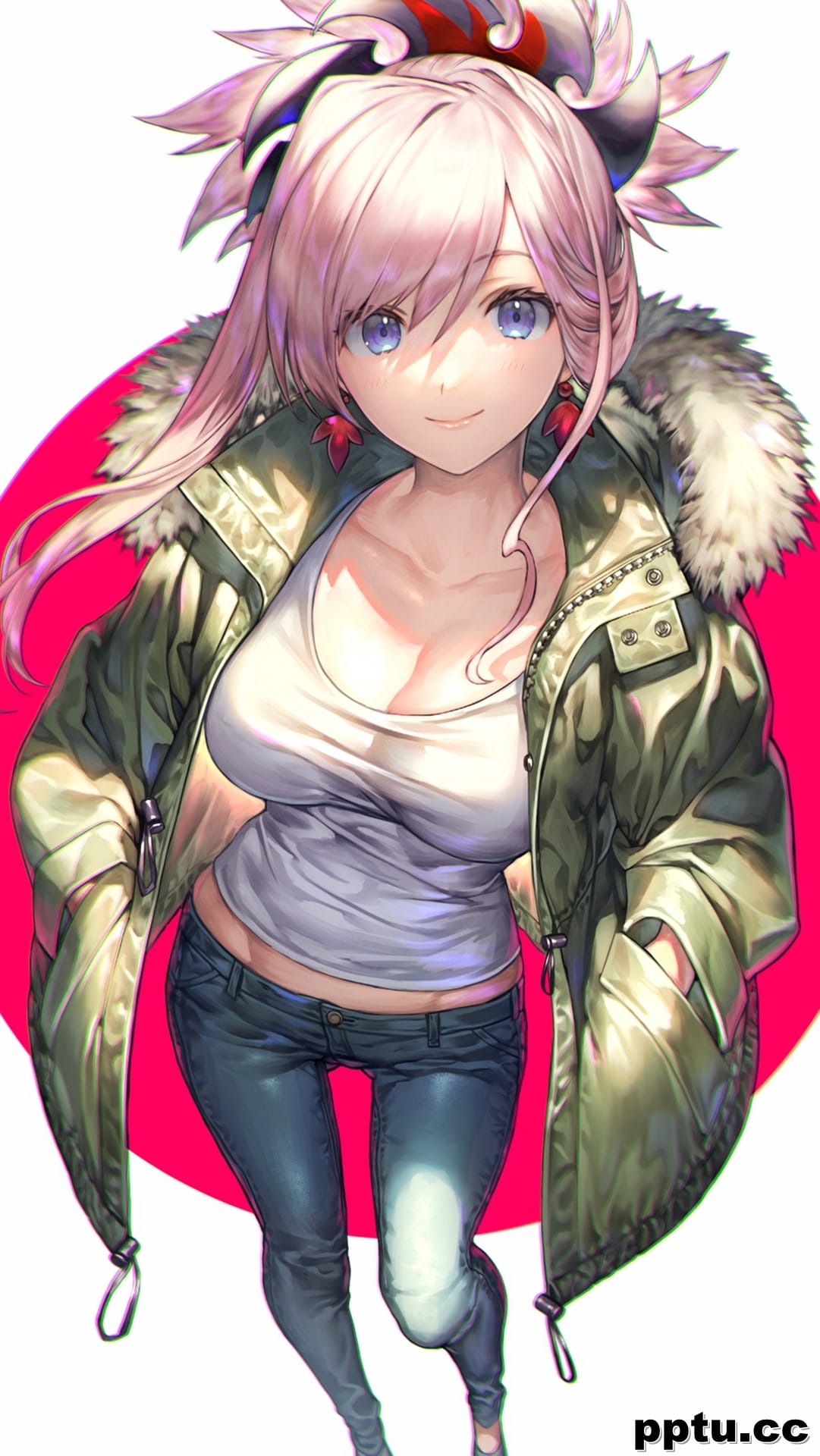 性感动漫美女插画手机壁纸-皮皮兔动漫