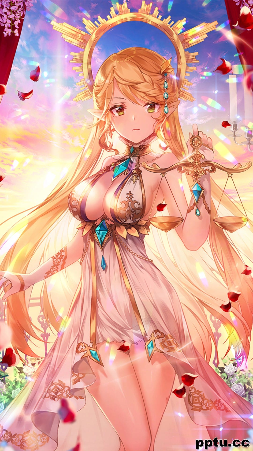 二次元卡通美女手机壁纸图片-皮皮兔动漫