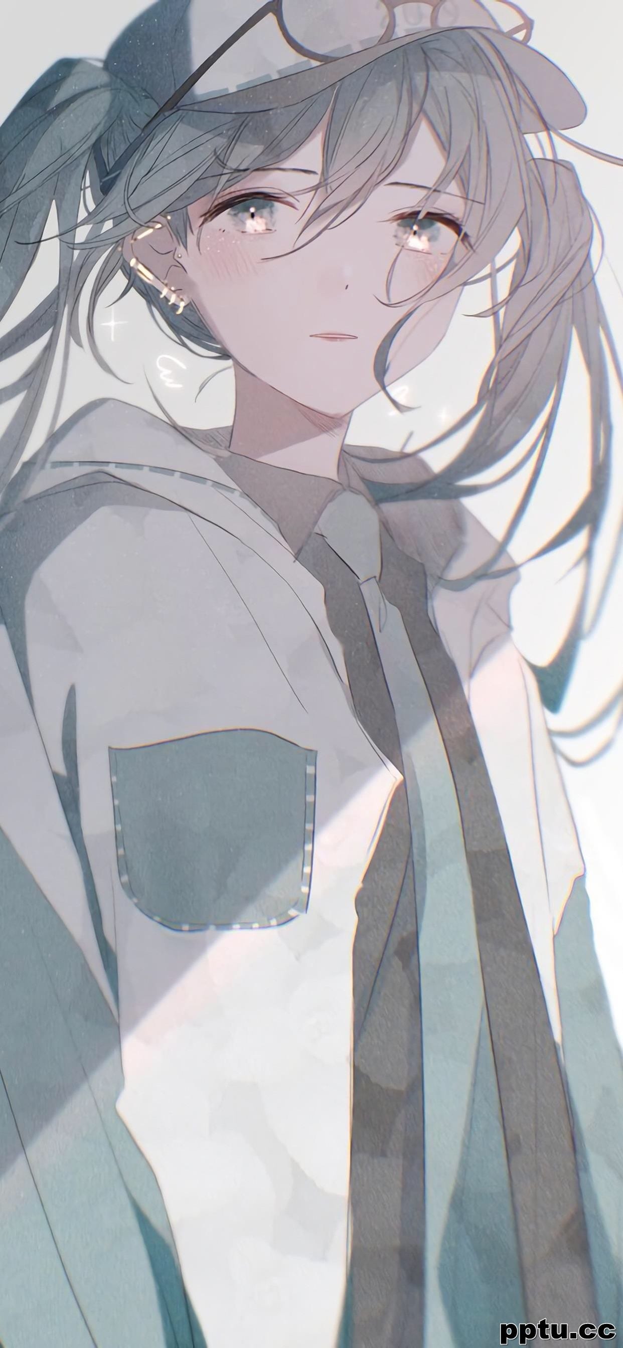 可爱二次元小女生高清手机壁纸-皮皮兔动漫