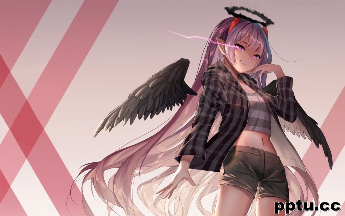 长着翅膀的动漫女孩图片