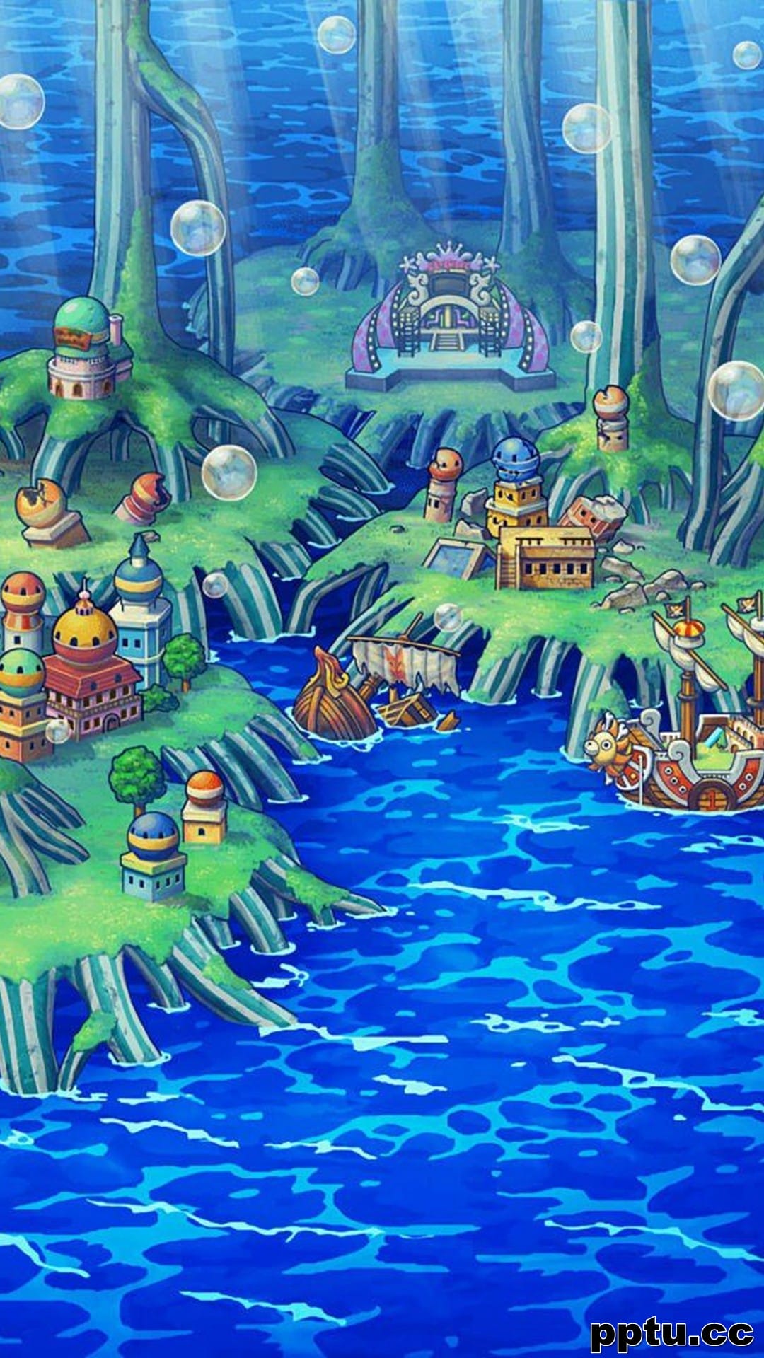 海贼王动漫风景插画手机壁纸