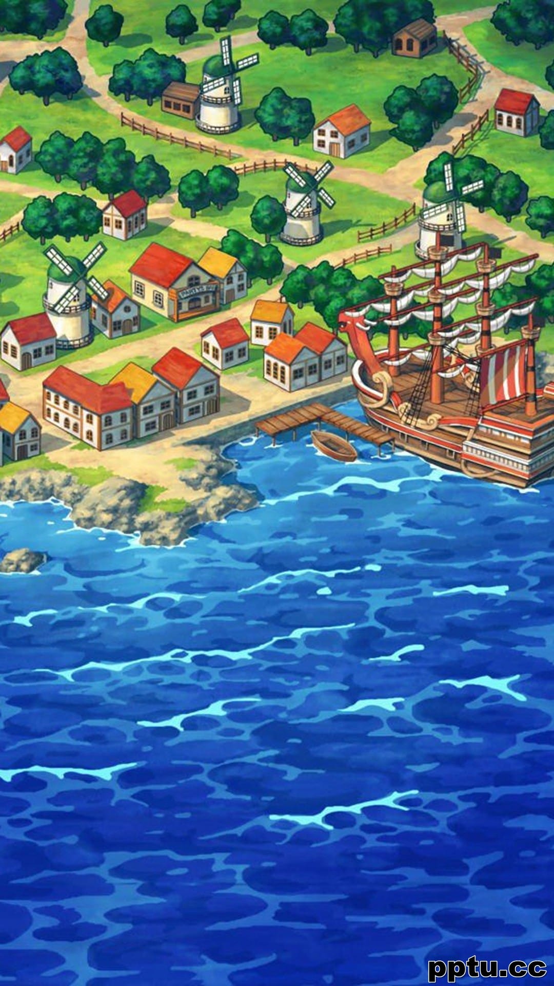 海贼王动漫风景插画手机壁纸
