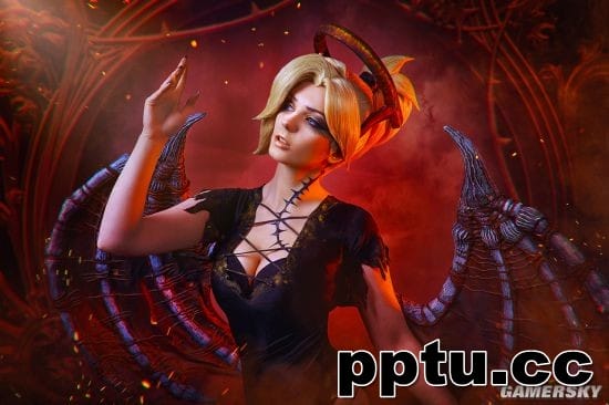 俄妹COS《守望先锋》黑暗版天使 能奶能打的小恶魔来关照你