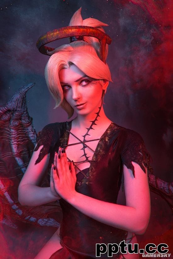 俄妹COS《守望先锋》黑暗版天使 能奶能打的小恶魔来关照你