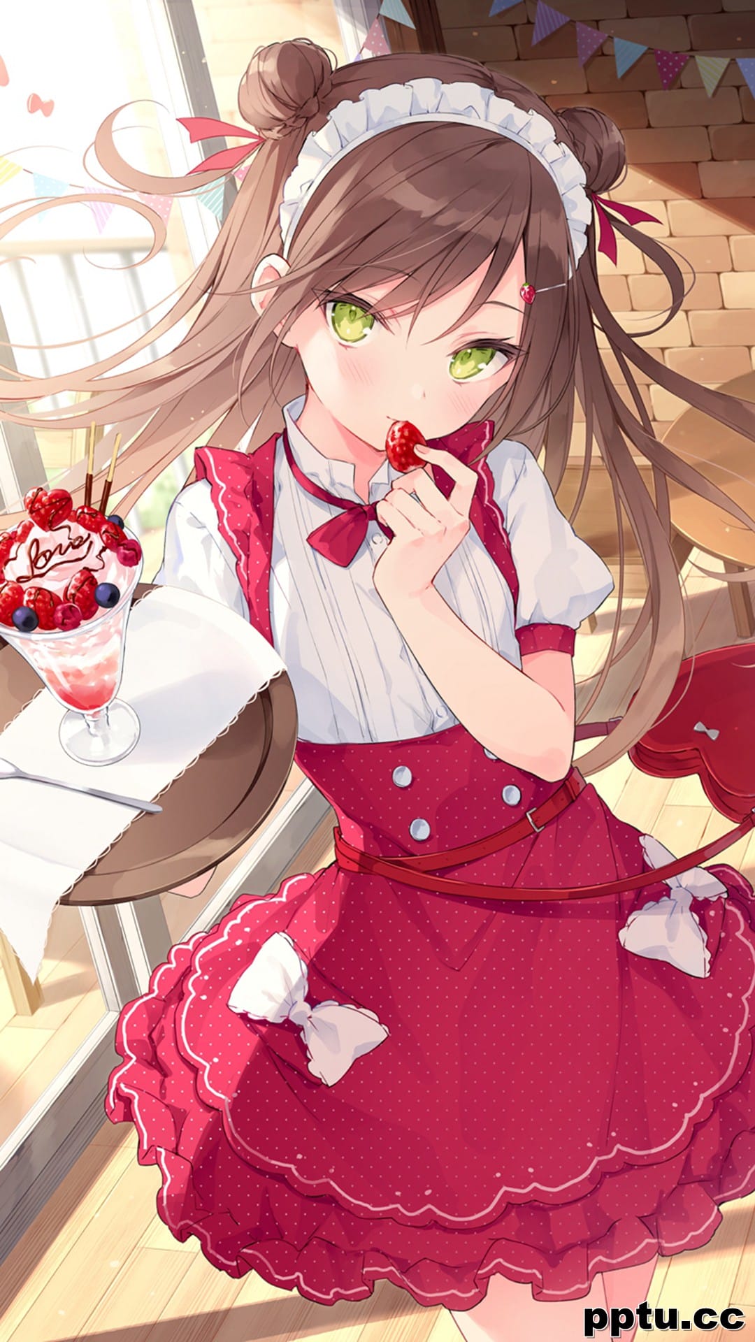 性感二次元美女插画手机壁纸