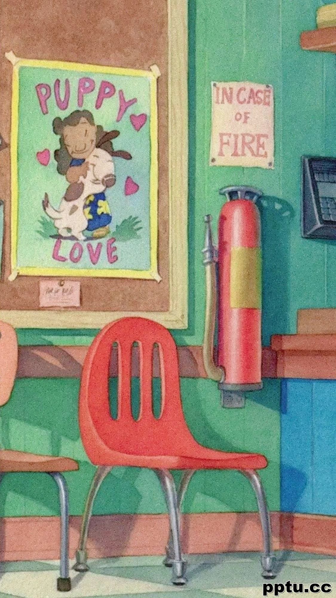 复古二次元场景手机壁纸