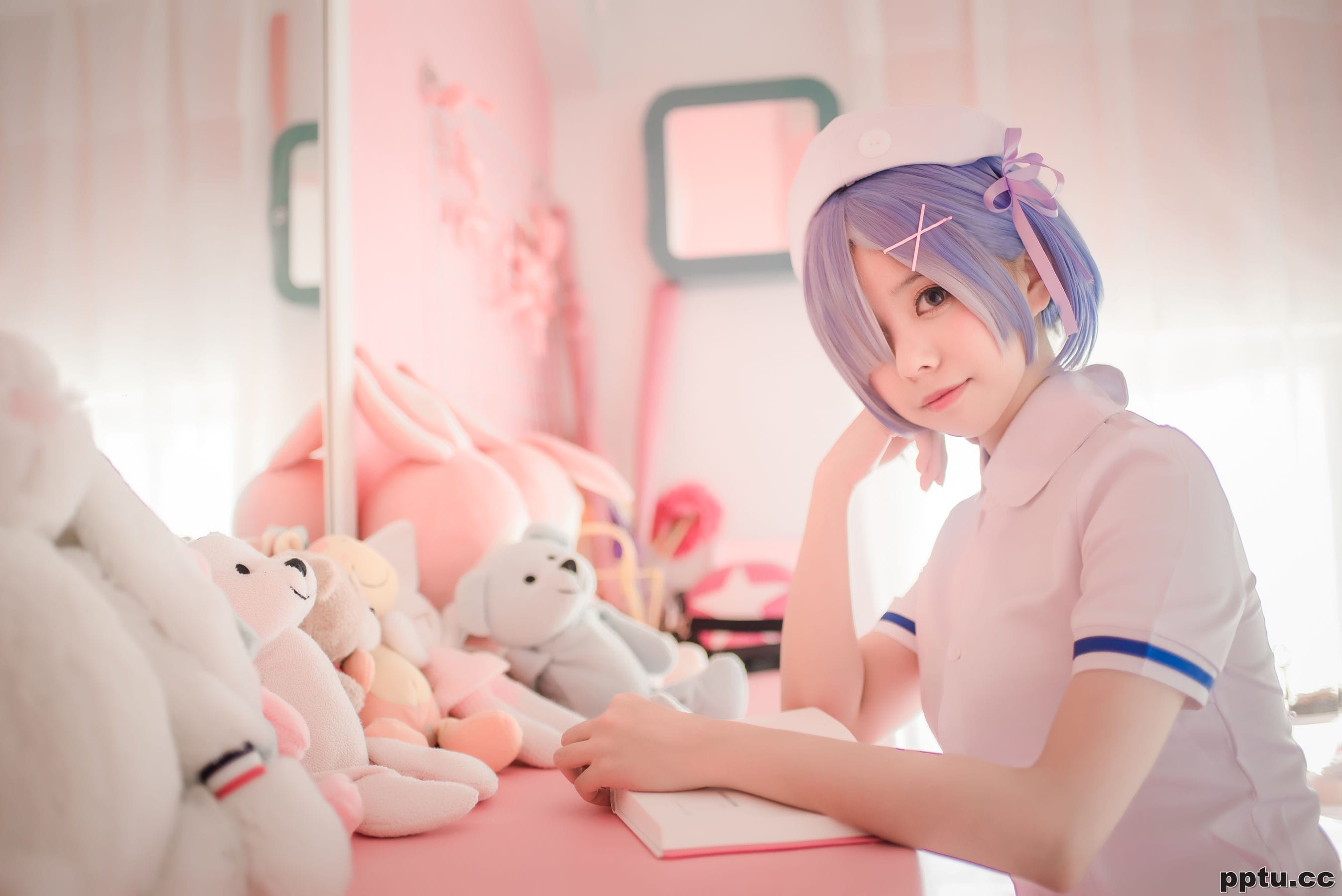 小野妹子w《白色纱裙+蕾姆护士+蕾姆兔女郎》  [COSPLAY美女] 写真集