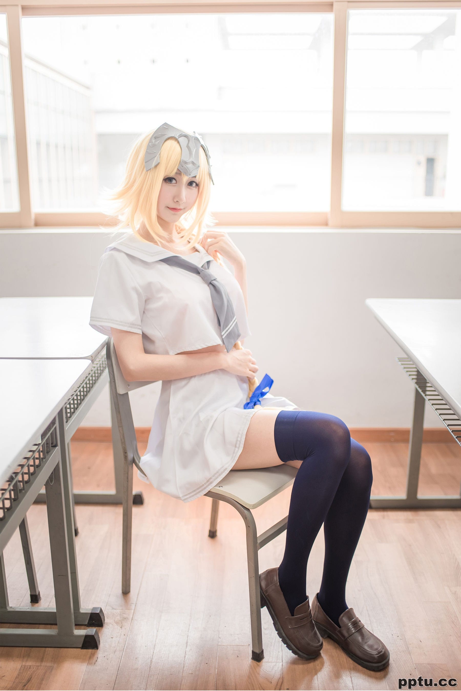 木绵绵《贞德（白）》  [COSER美女] 写真集-皮皮兔动漫