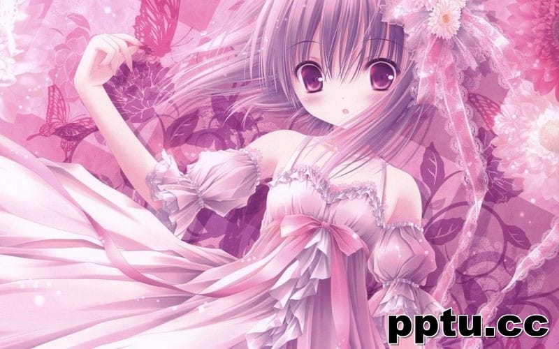 粉嫩的动漫可爱萝莉吊带短裙美女高清壁纸-皮皮兔动漫