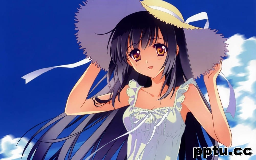 动漫天降美少女阳光唯美二次元萌图片桌面壁纸-皮皮兔动漫