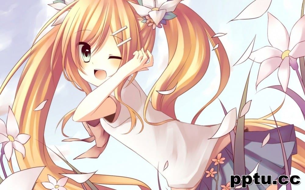 动漫天降美少女阳光唯美二次元萌图片桌面壁纸