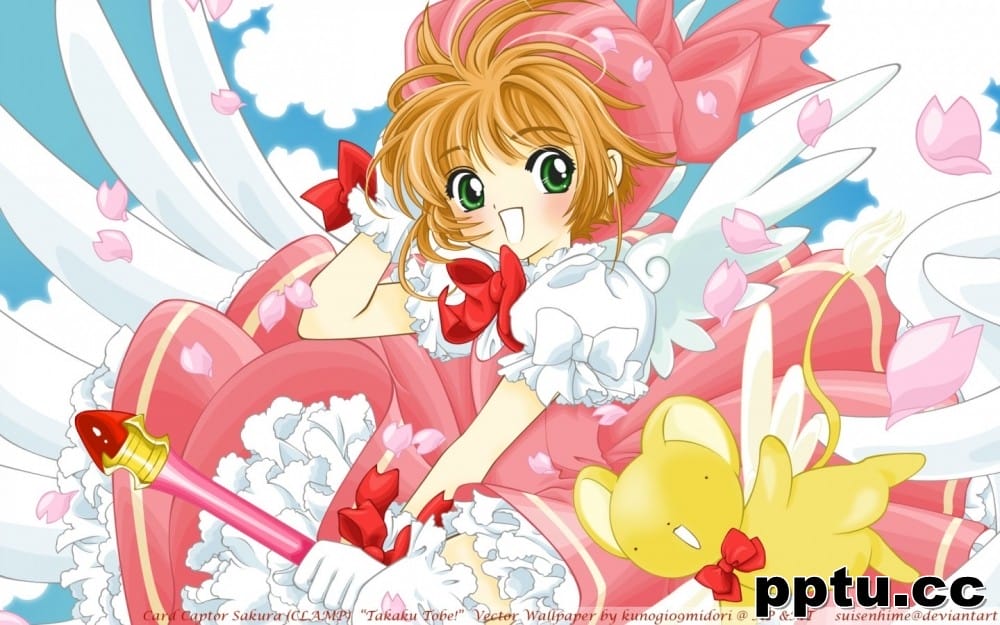 动漫天降美少女阳光唯美二次元萌图片桌面壁纸