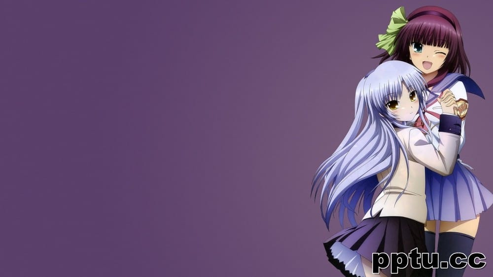 黑发帅气水手制服女孩纯色动漫壁纸图片