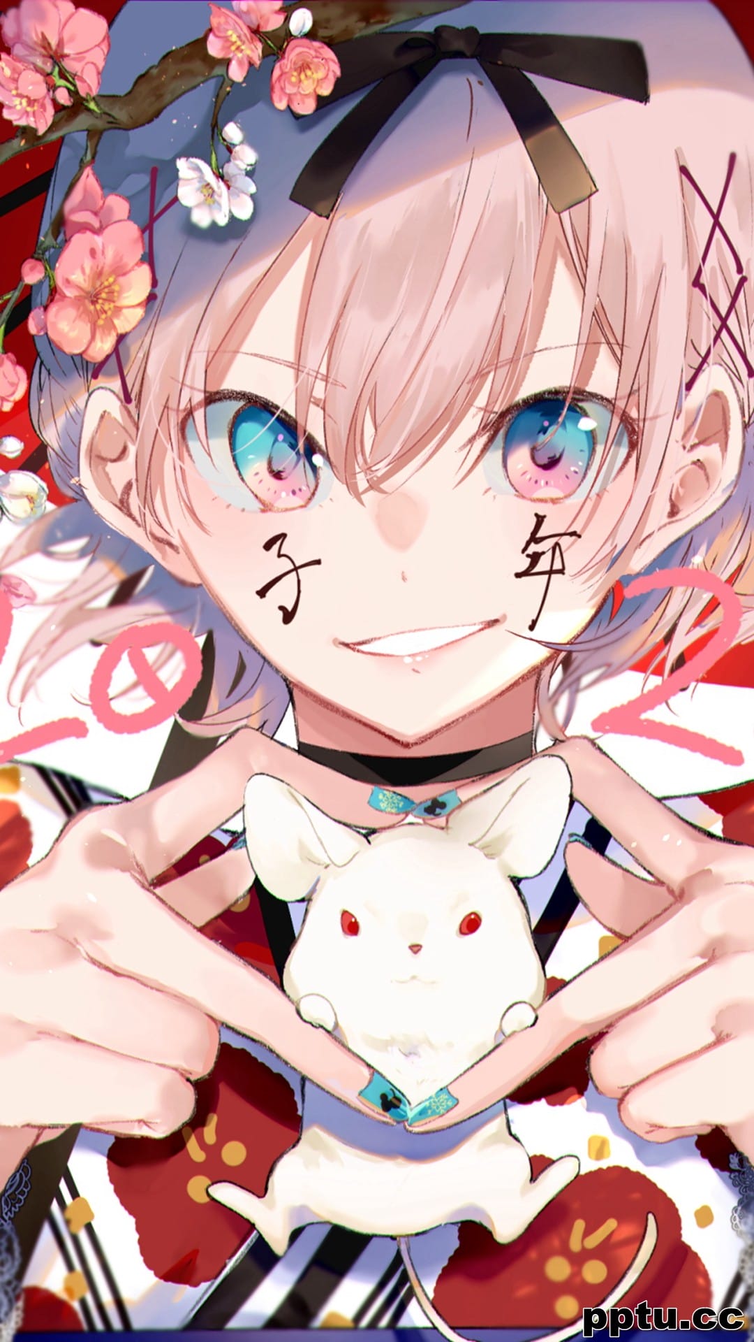 2020鼠年动漫美女插画手机壁纸-皮皮兔动漫