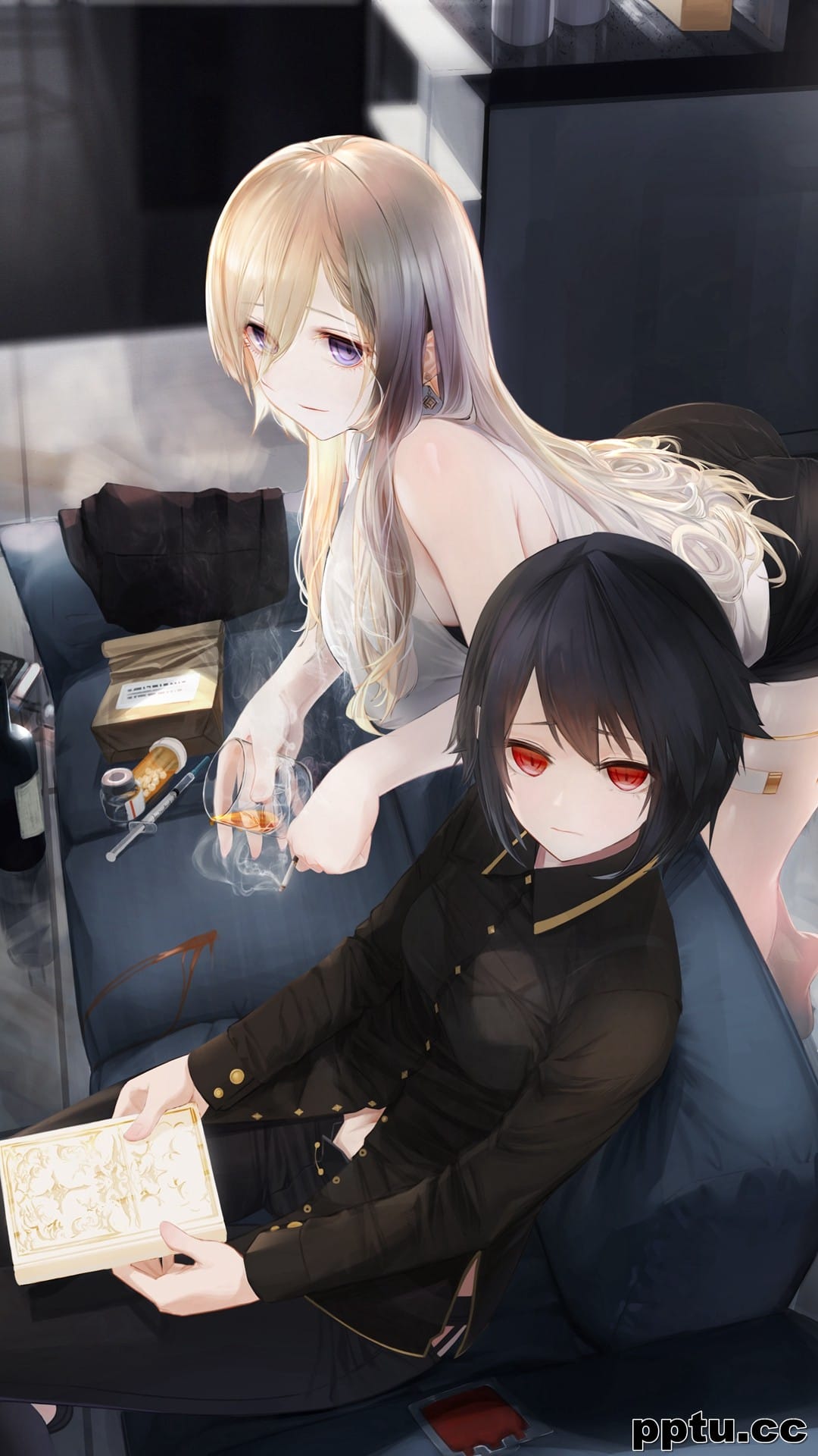 2020鼠年动漫美女插画手机壁纸