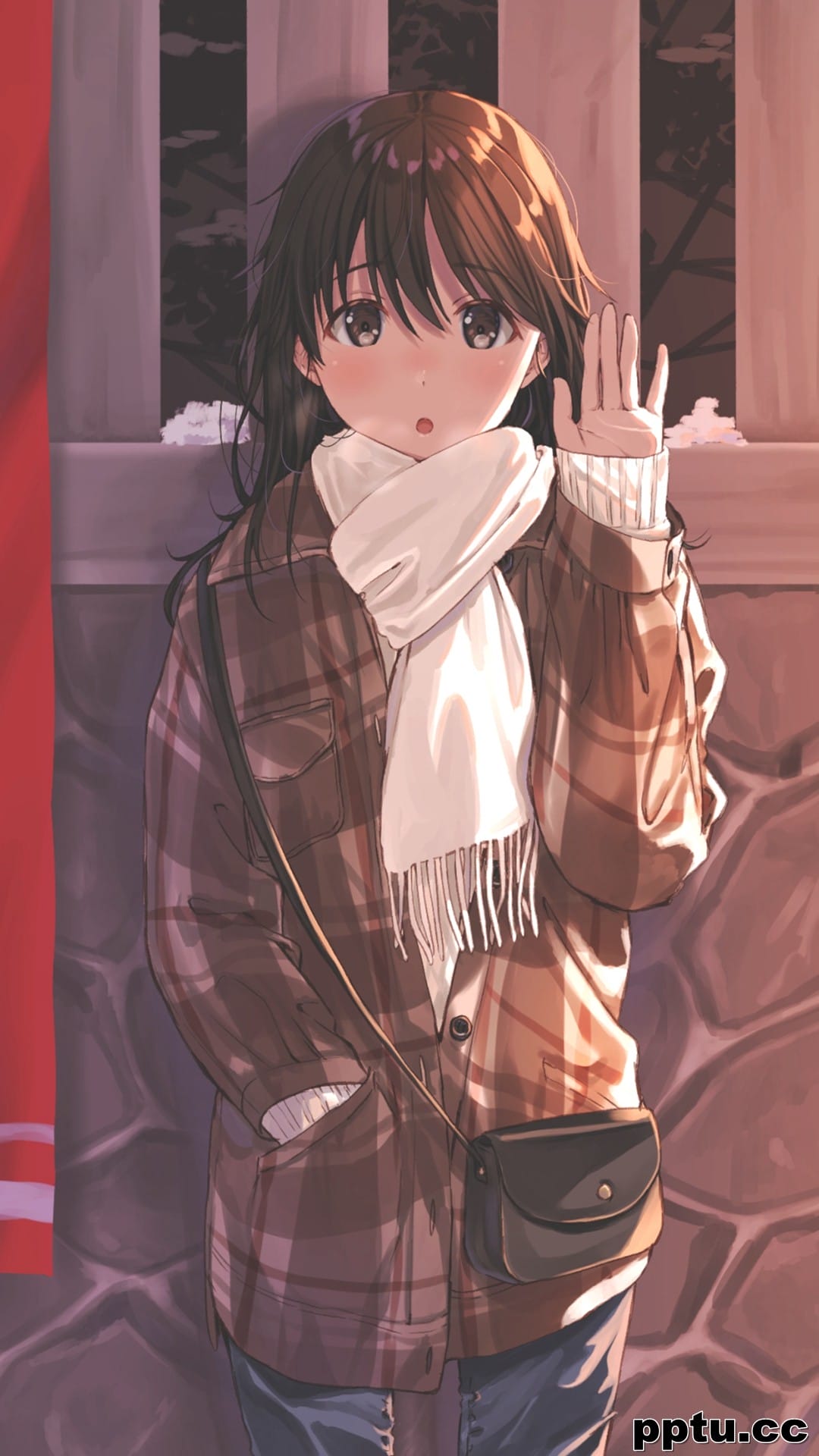 2020鼠年动漫美女插画手机壁纸