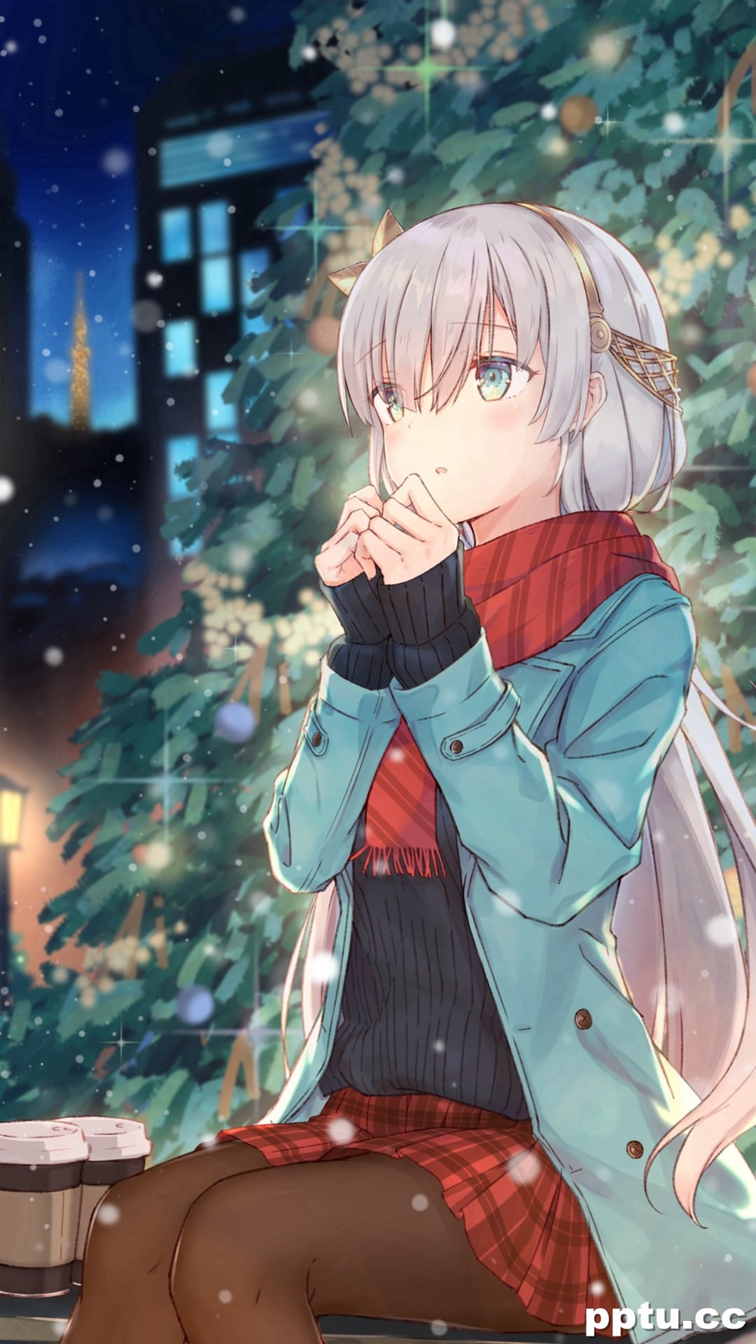 动漫美女精美插画手机壁纸