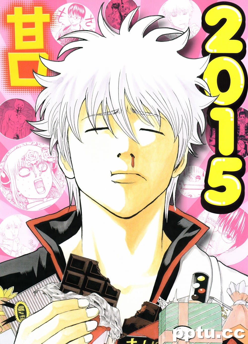 热血日本动漫银魂新年掉节操主题月历图片-皮皮兔动漫