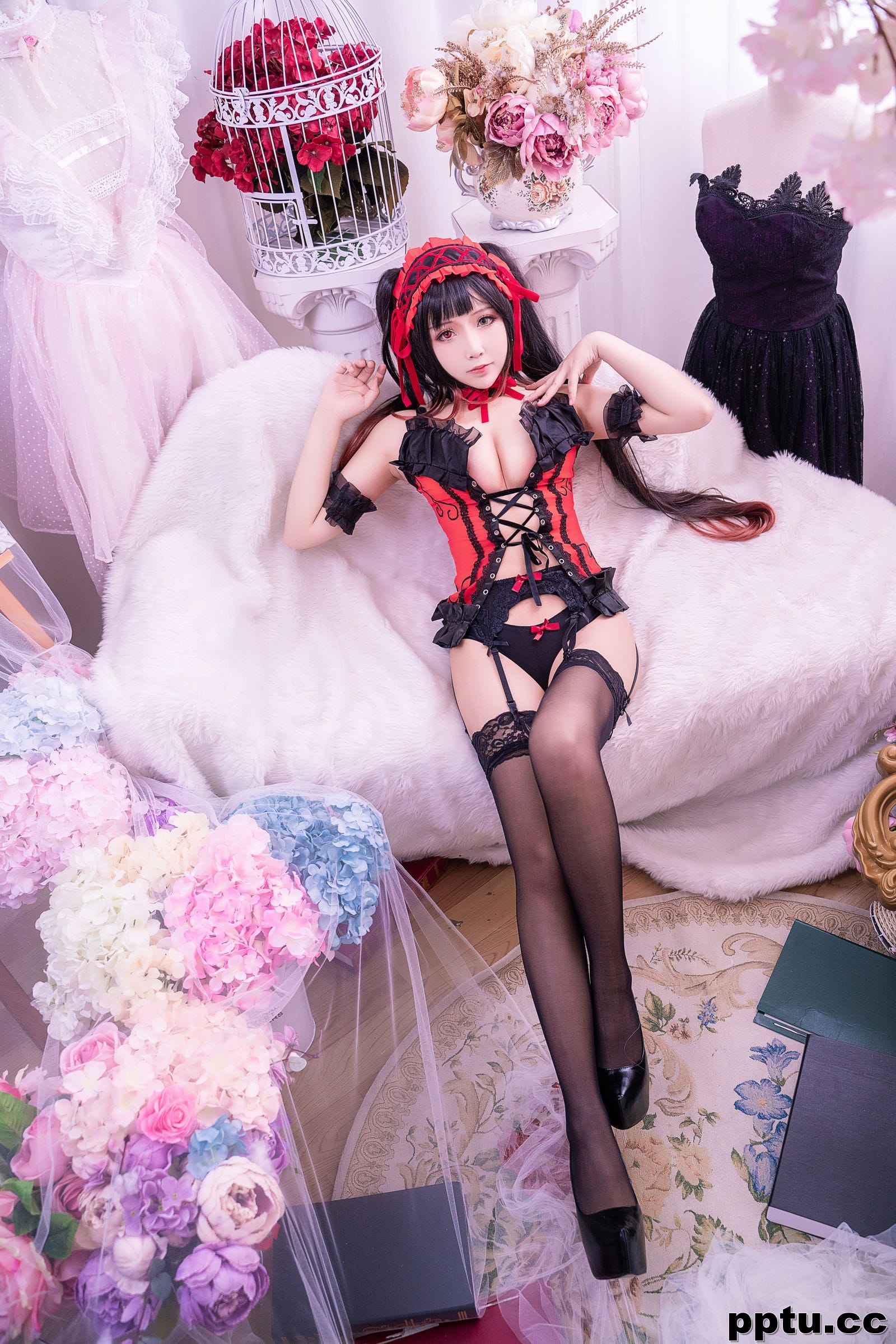 二次元妹子抱走莫子aa《狂三 黑色蕾丝》 [萝莉COS] 写真集