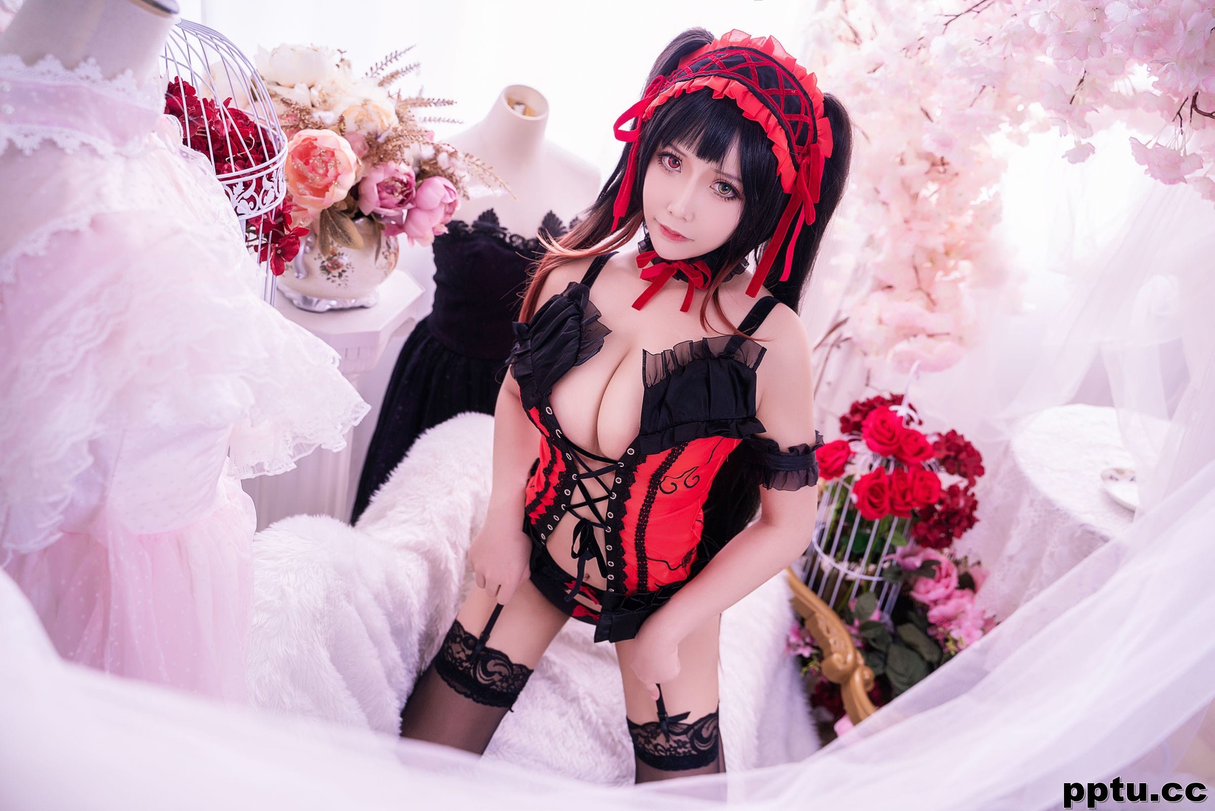 二次元妹子抱走莫子aa《狂三 黑色蕾丝》 [萝莉COS] 写真集