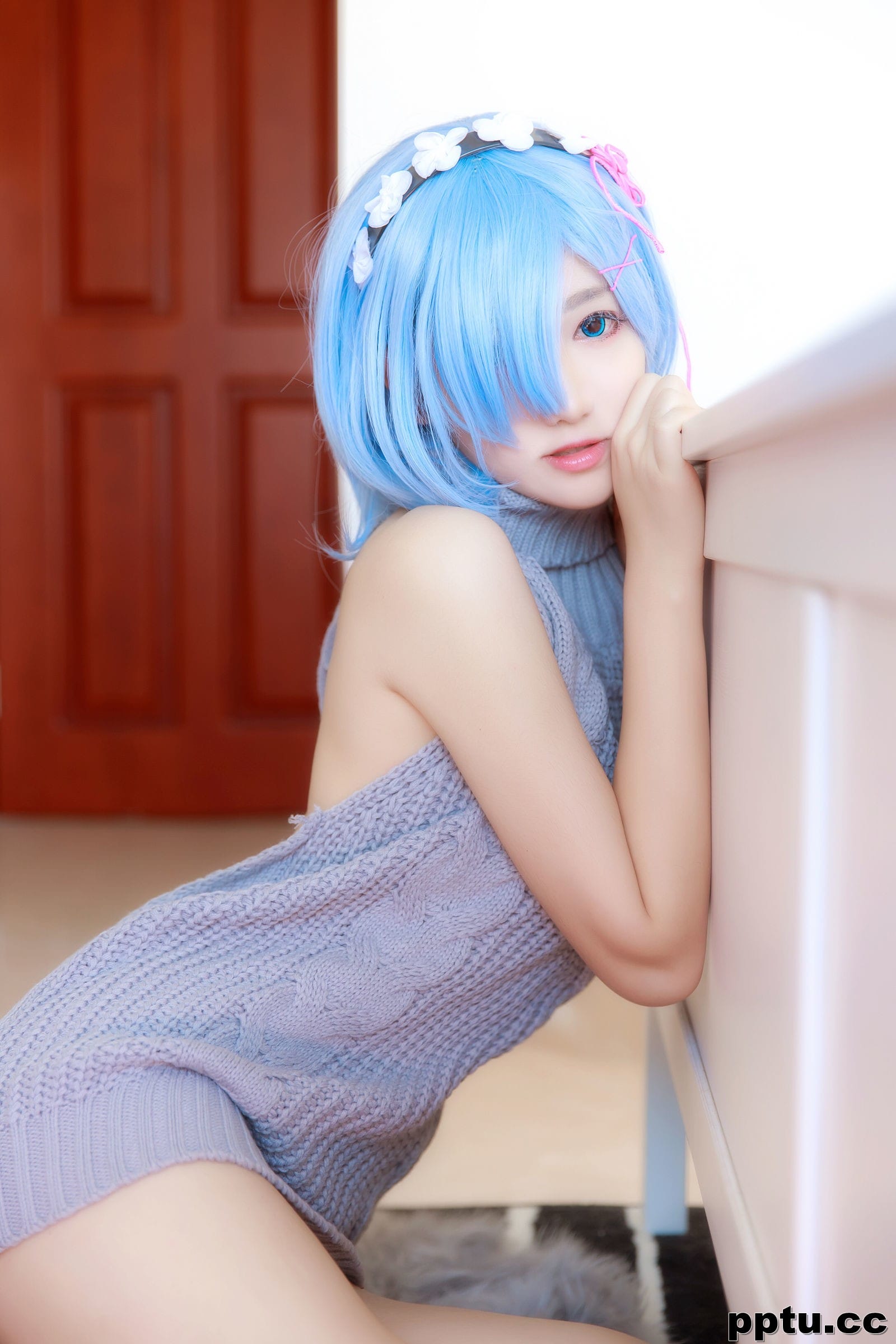 南桃Momoko《蕾姆露背毛衣》 [萝莉COS] 写真集