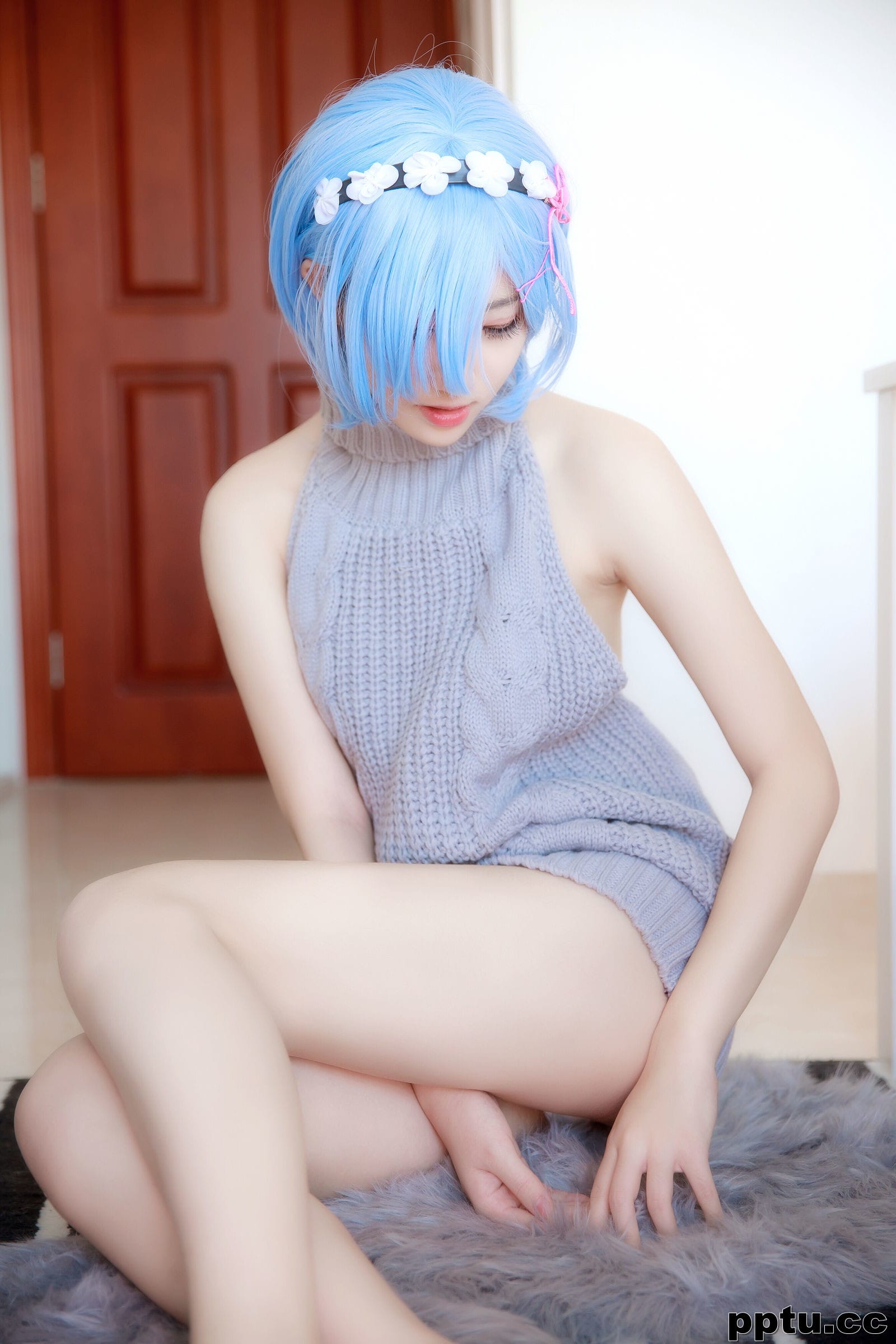 南桃Momoko《蕾姆露背毛衣》 [萝莉COS] 写真集