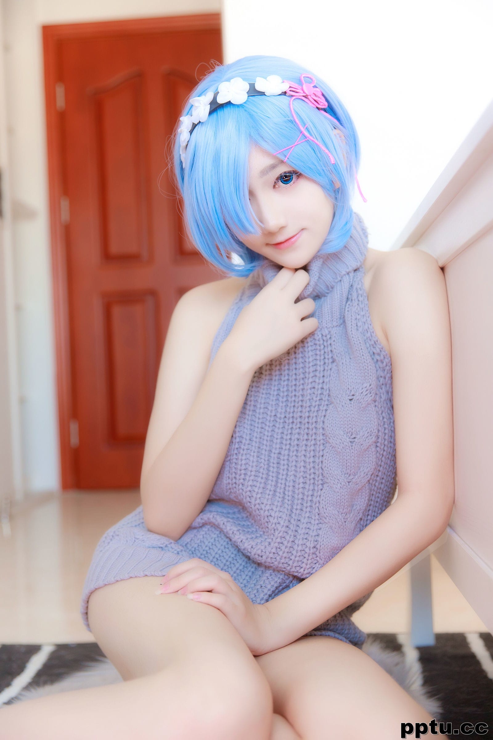 南桃Momoko《蕾姆露背毛衣》 [萝莉COS] 写真集