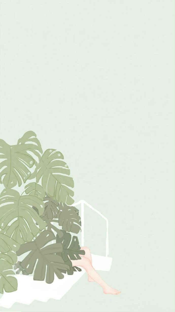 薄荷绿小清新夏季护眼手机高清壁纸-皮皮兔动漫