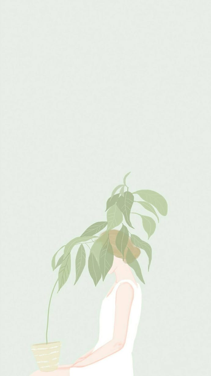 薄荷绿小清新夏季护眼手机高清壁纸