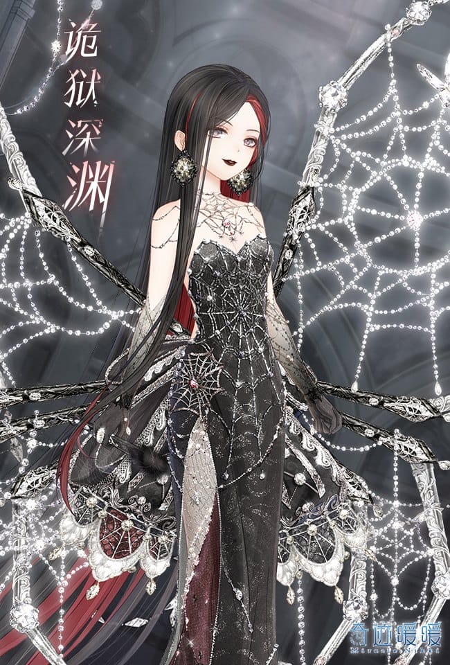 《奇迹暖暖》诡狱深渊套装暗黑系二次元美少女壁纸图片-皮皮兔动漫