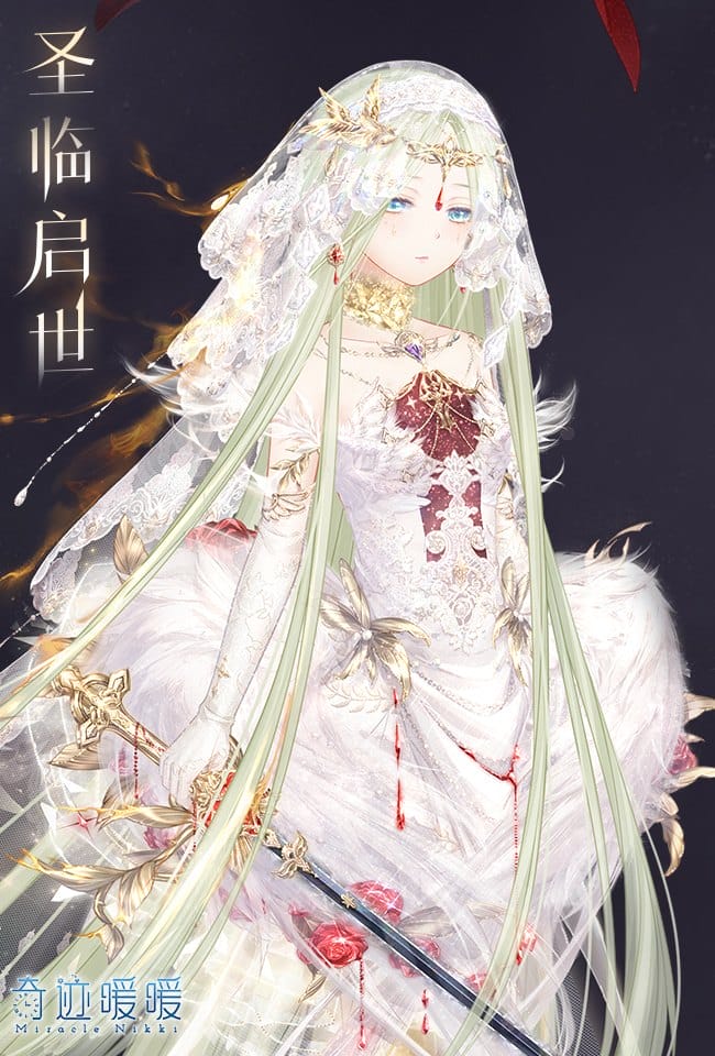 《奇迹暖暖》圣临启世套装二次元少女唯美手机壁纸-皮皮兔动漫