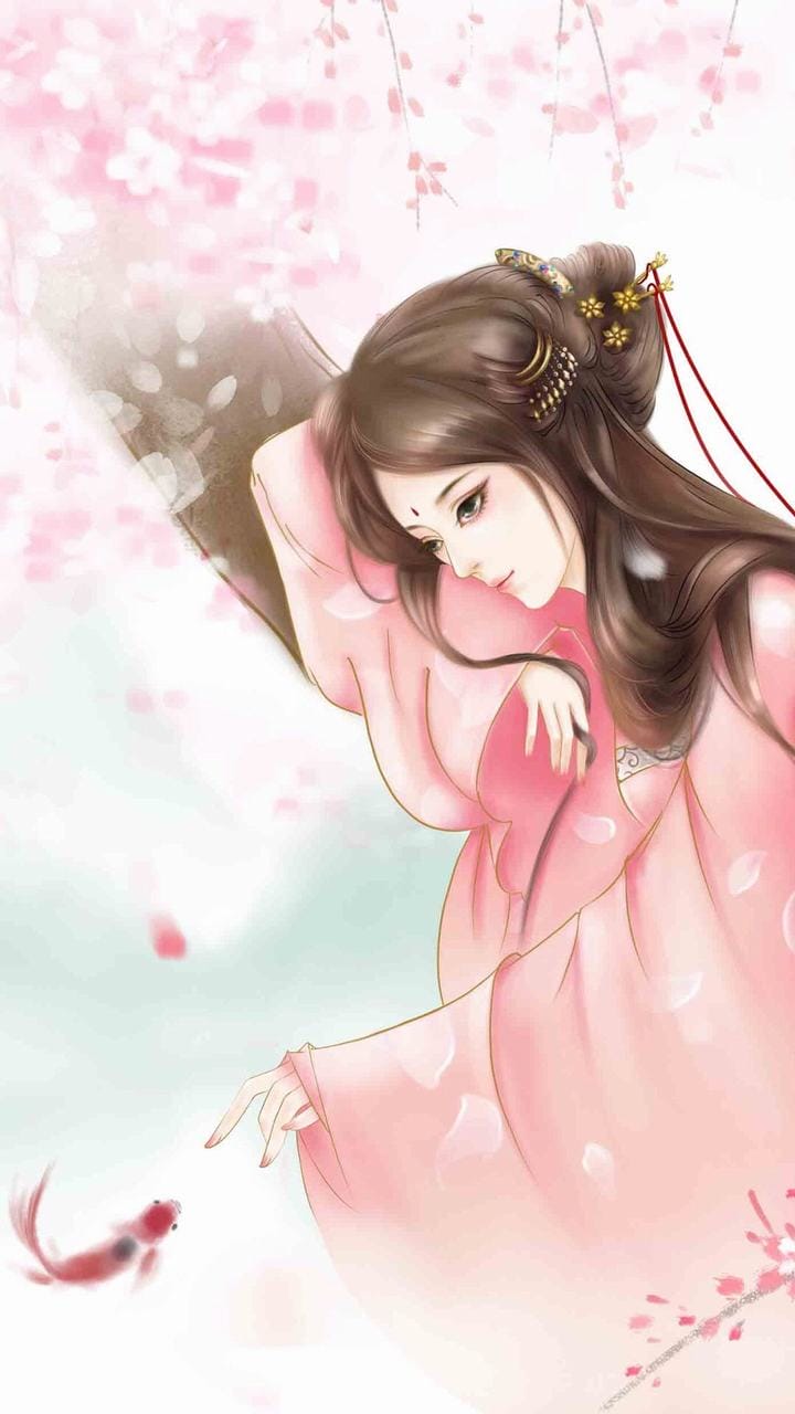 楚楚动人的国风古典二次元动漫美女手机桌面壁纸-皮皮兔动漫