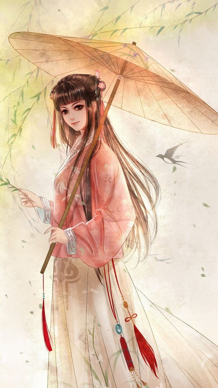 楚楚动人的国风古典二次元动漫美女手机桌面壁纸