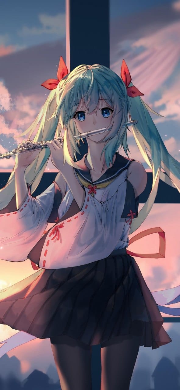 二次元动漫美少女偶像初音未来唯美插画手机壁纸桌面