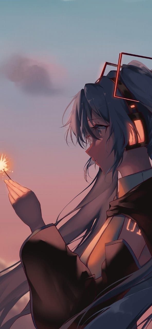 二次元动漫美少女偶像初音未来唯美插画手机壁纸桌面