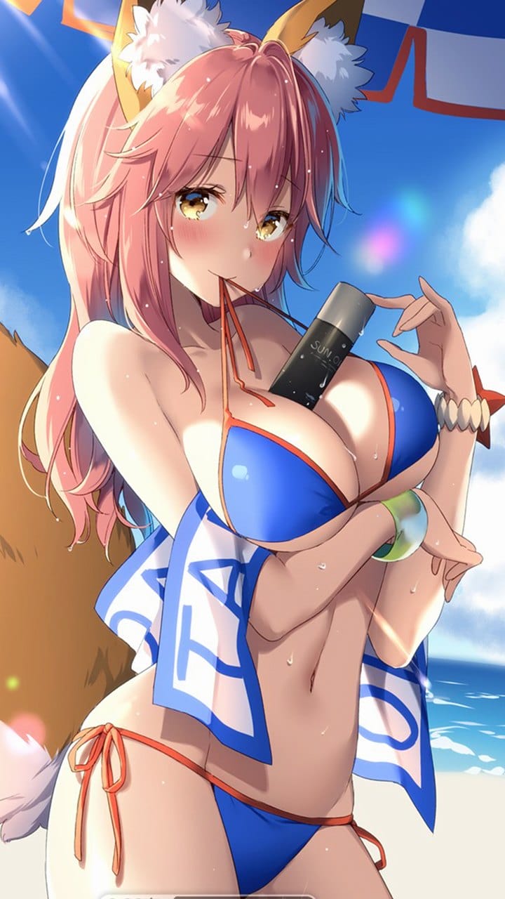 二次元巨乳动漫爆乳比基尼兔女郎大胸美女手机桌面壁纸