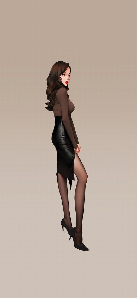 漂亮性感的韩系长腿女生插画手机锁屏桌面壁纸合集下载