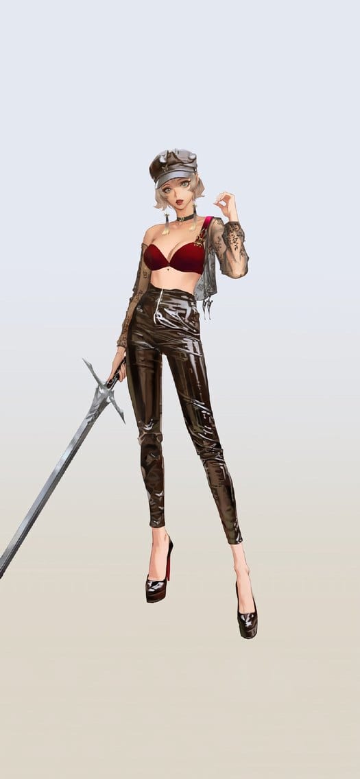 漂亮性感的韩系长腿女生插画手机锁屏桌面壁纸合集下载