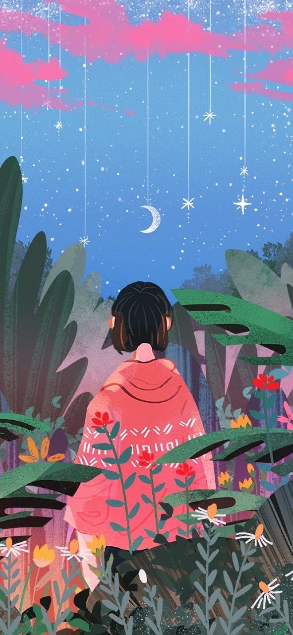 浪漫意境的唯美手绘插画精美手机锁屏桌面壁纸合集