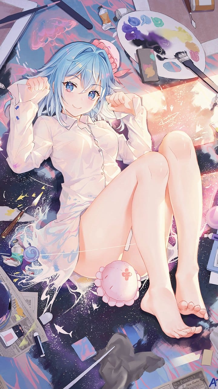 甜美可人的二次元巨乳动漫美女手机桌面壁纸