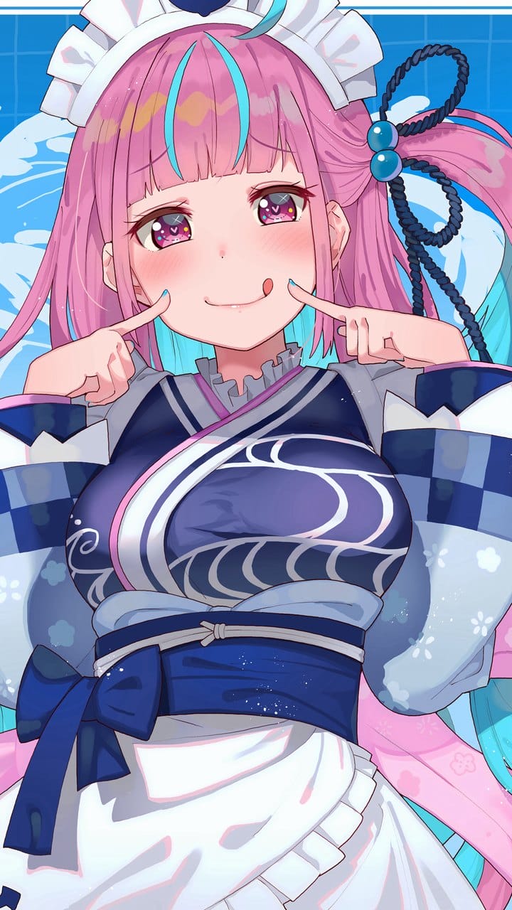 甜美可人的二次元巨乳动漫美女手机桌面壁纸