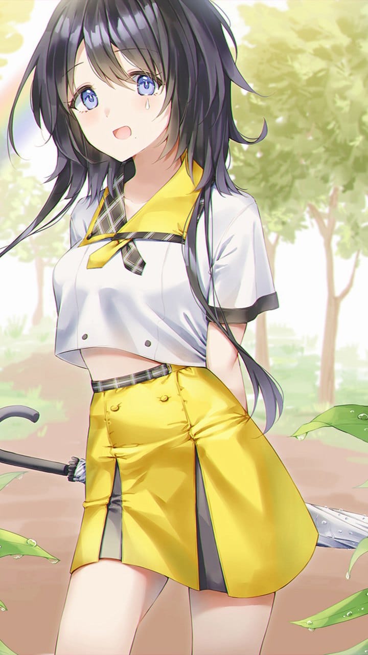 甜美可人的二次元巨乳动漫美女手机桌面壁纸