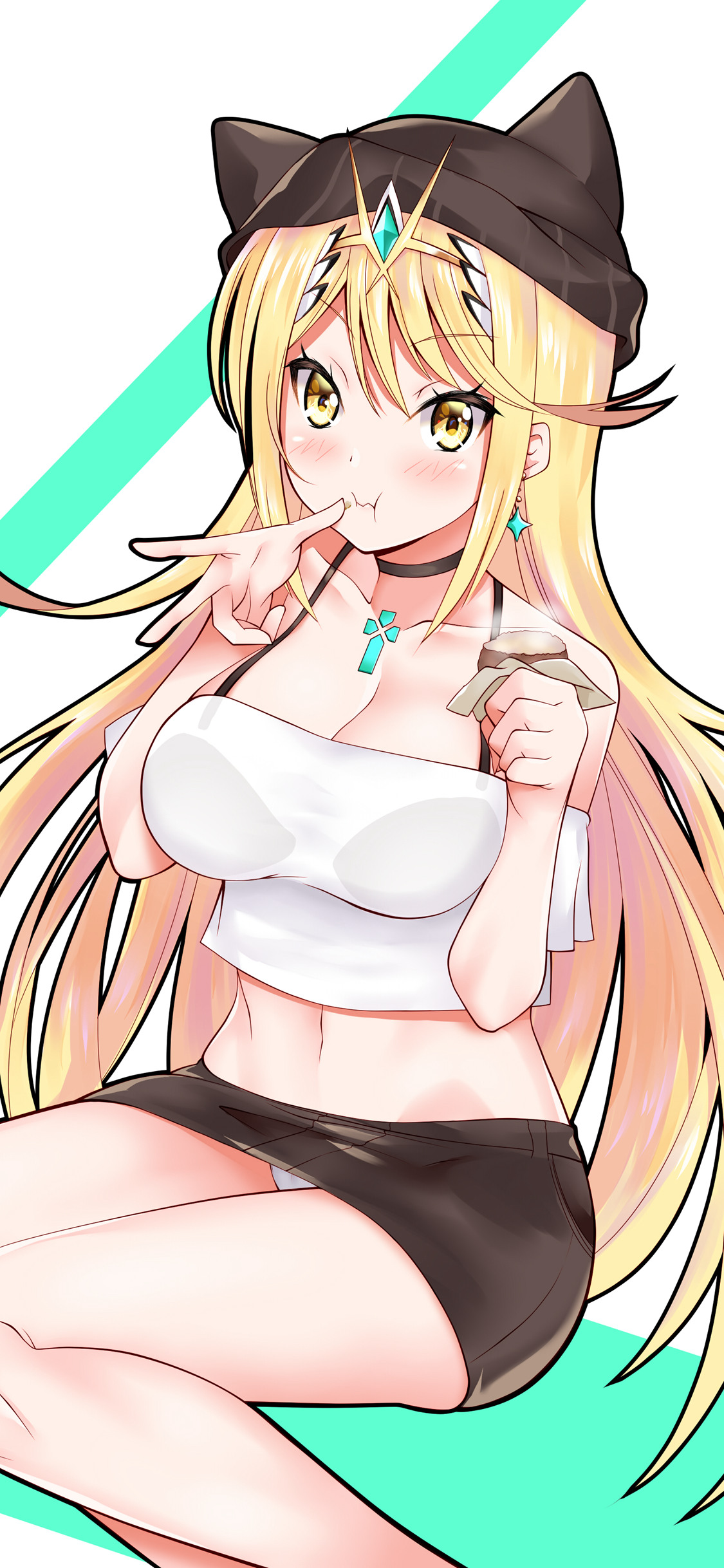 cosplay小猫咪和喝饮料的性感比基尼动漫美女手机壁纸-皮皮兔动漫