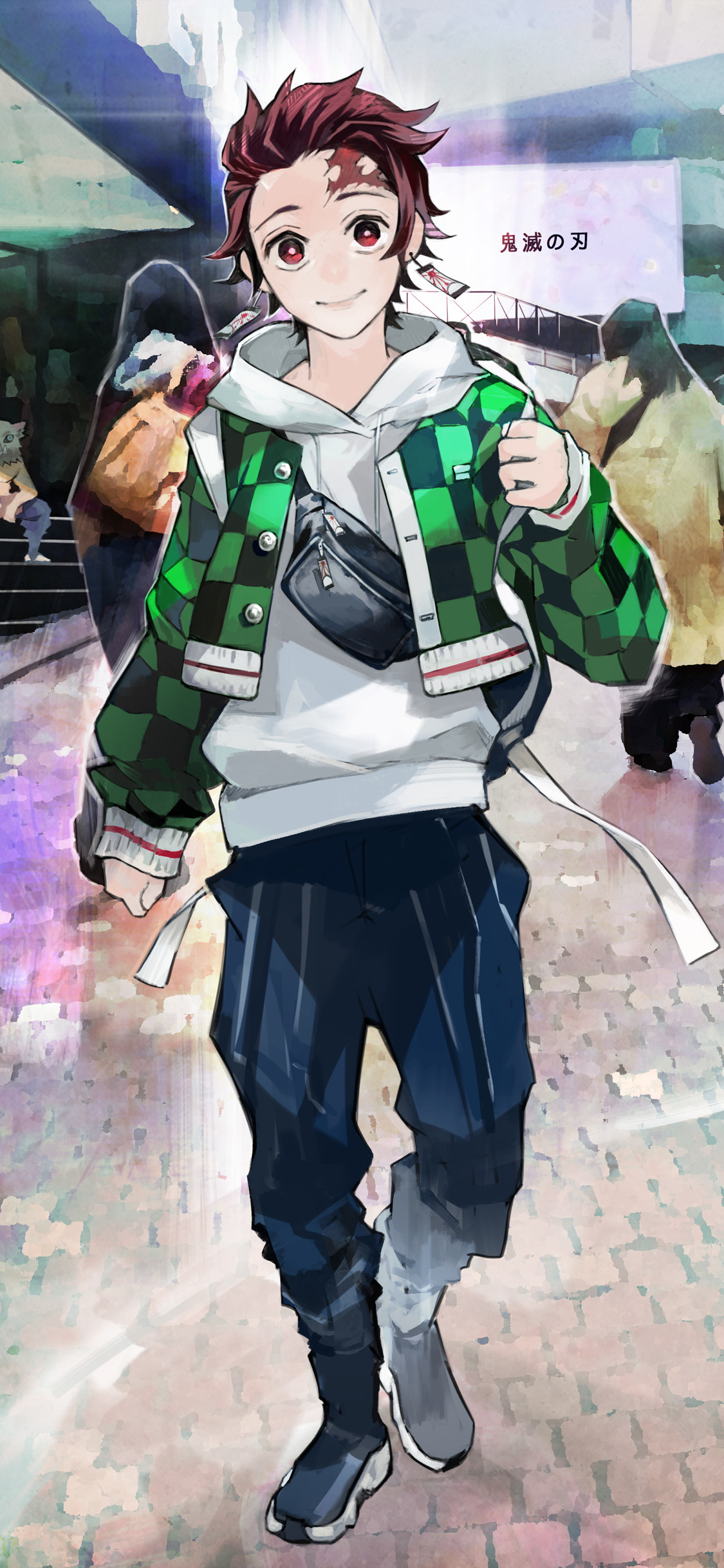 插画师创意手绘现代时尚打扮“鬼灭之刃”的主角们-皮皮兔动漫